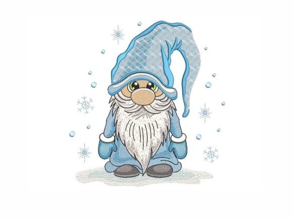Cute Winter Gnome Embroidery