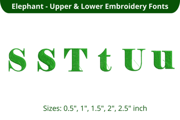 Elephant Font STU for Holiday Embroidery