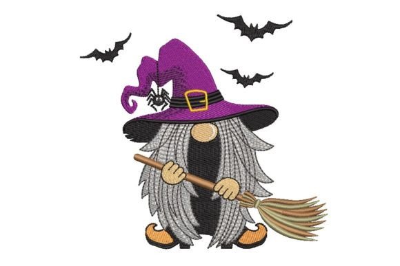 Gnome Witch Embroidery Design