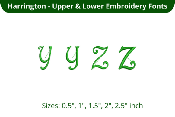 Harrington Font YZ for Holiday Embroidery