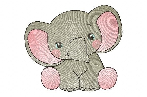 Safari Elephant Embroidery