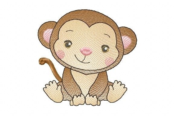 Safari Monkey Embroidery